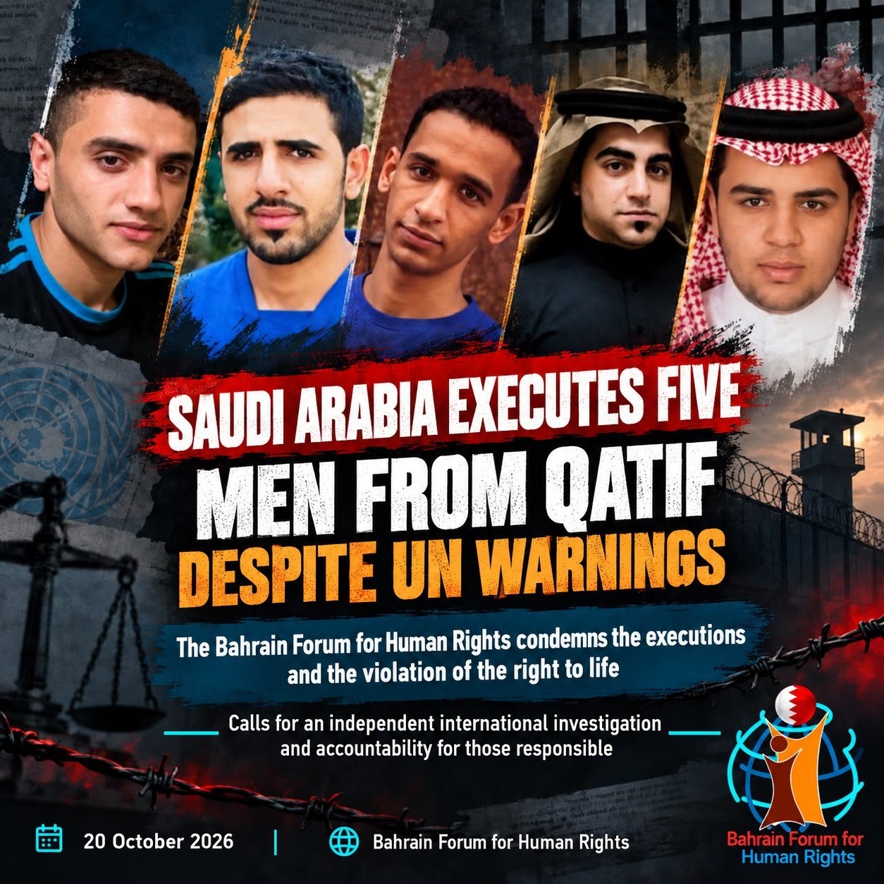 Saudi Arabia Executes Five Men from Qatif Despite UN Warnings